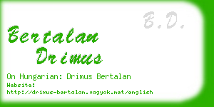 bertalan drimus business card